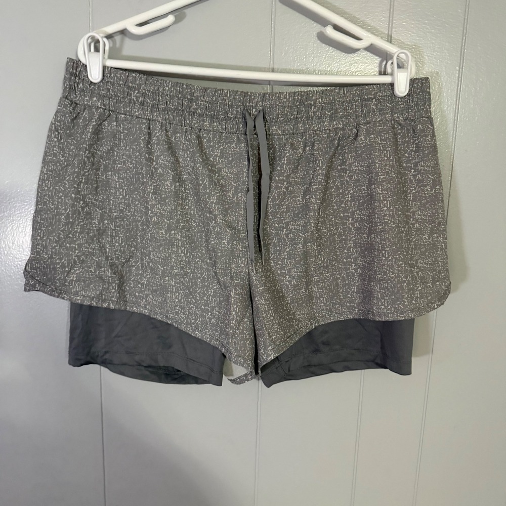 RBX Layered Running Shorts Mens XL Grey Textured Performance Activewear‎